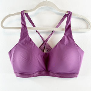 Lululemon Padded X Back Scoopneck Supportive Wire Free Sports Bra Purple 36C